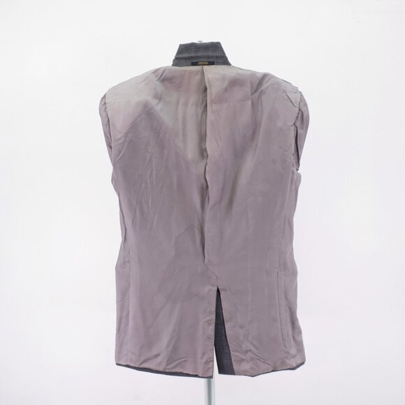 DAMAGED Hart Schaffner Marx Wool Gray Plaid Blue Windowpane Blazer 42L 2 Button - Picture 13 of 13